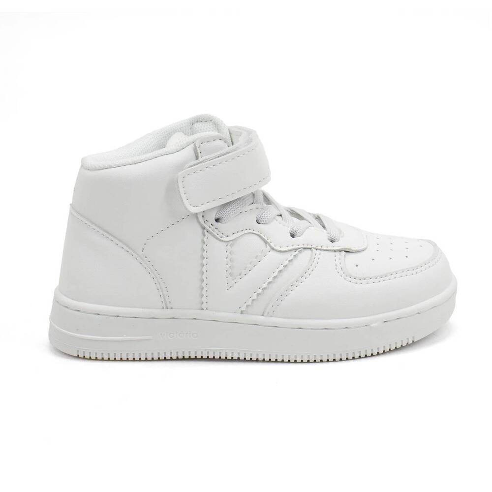 NEW VICTORIA kids' tiempo high-top sneakers in white